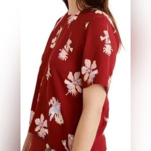 Madewell Bird of Paradise Floral Top Red Size S